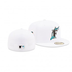 Florida Marlins Undervisor White New Era 100th Anniversary World Series 59FIFTY Hat