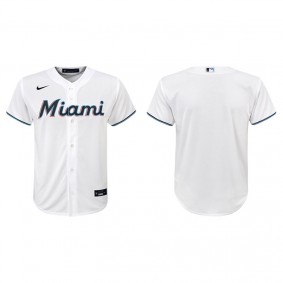 Youth Miami Marlins White Replica Home Jersey
