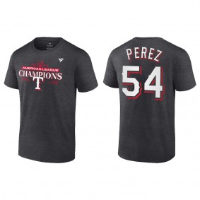 Men's Martin Perez Texas Rangers Charcoal 2023 American League Champions T-Shirt