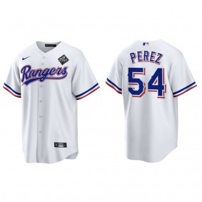 Men's Martin Perez Texas Rangers White 2023 World Series Replica Jersey