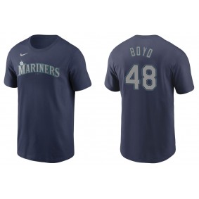Men's Seattle Mariners Matt Boyd Navy Name & Number T-Shirt