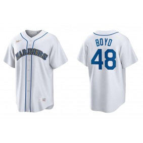Men's Seattle Mariners Matt Boyd White Cooperstown Collection Home Jersey