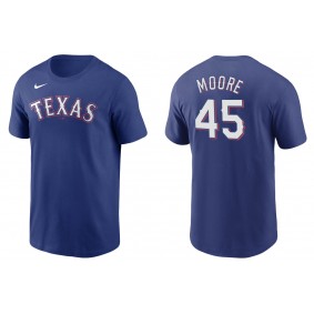 Men's Texas Rangers Matt Moore Royal Name & Number T-Shirt