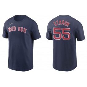 Men's Boston Red Sox Matthew Strahm Navy Name & Number T-Shirt