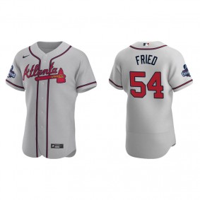 Max Fried Atlanta Braves Gray Road 2021 World Series Champions Authentic Jersey