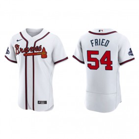 Max Fried Atlanta Braves White 2021 World Series Champions Authentic Jersey