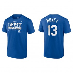 Max Muncy Los Angeles Dodgers Royal 2022 NL West Division Champions Locker Room T-Shirt