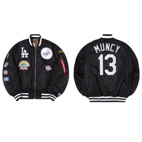 Men's Los Angeles Dodgers Max Muncy Black Alpha Industries Jacket