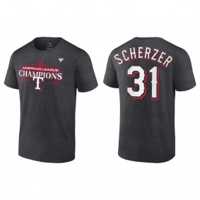 Men's Max Scherzer Texas Rangers Charcoal 2023 American League Champions T-Shirt
