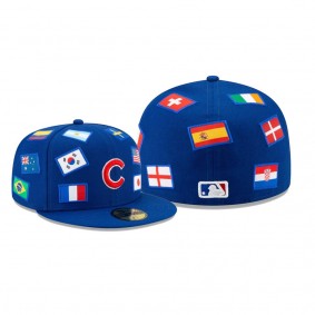 Men's Chicago Cubs All Over Flag Royal 59FIFTY Fitted Hat