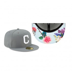 Men's Cleveland Indians Floral Undervisor Gray 59FIFTY Fitted Hat