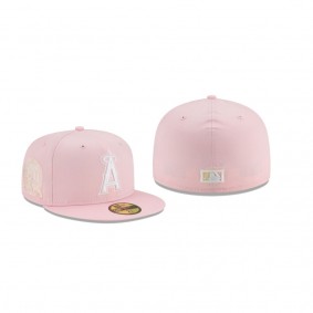 Men's Los Angeles Angels Light Yellow Under Visor Pink 59FIFTY Fitted Hat