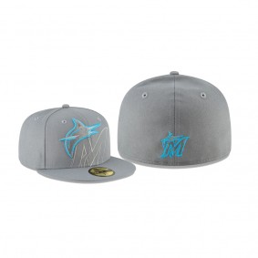 Men's Miami Marlins Alternate Logo Elements Gray 59FIFTY Fitted Hat