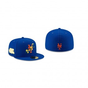Men's New York Mets Side Patch Bloom Blue 59FIFTY Fitted Hat