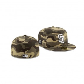 Men's San Diego Padres 2021 Armed Forces Day Camo On-Field 59FIFTY Fitted Hat