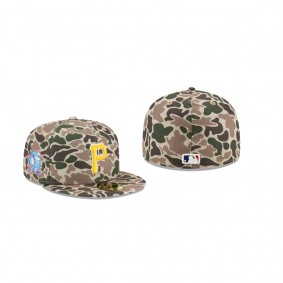 Men's Pittsburgh Pirates # Duck Camo 59FIFTY Fitted Hat Green