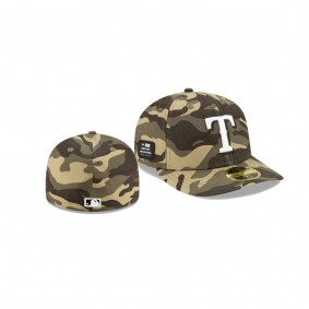Men's Texas Rangers 2021 Armed Forces Day Camo On-Field Low Profile 59FIFTY Fitted Hat