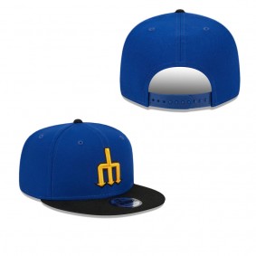 Men's Seattle Mariners Royal Black 2023 City Connect 9FIFTY Snapback Adjustable Hat