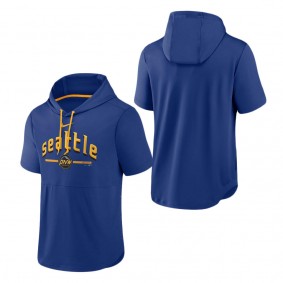 Men's Seattle Mariners Royal 2023 City Connect Short Sleeve Pullover Hoodie