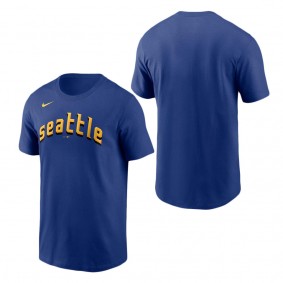 Men's Seattle Mariners Royal 2023 City Connect Wordmark T-Shirt