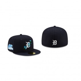Men's Detroit Tigers Side Patch Bloom Black 59FIFTY Fitted Hat
