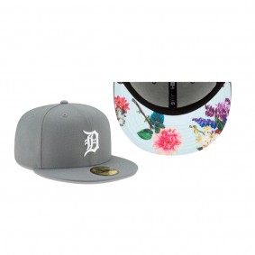 Men's Detroit Tigers Floral Undervisor Gray 59FIFTY Fitted Hat