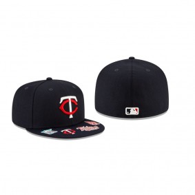 Men's Minnesota Twins Visor Hit Navy 59FIFTY Fitted Hat