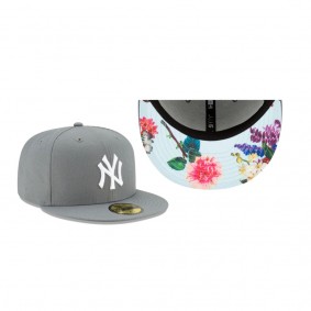 Men's New York Yankees Floral Undervisor Gray 59FIFTY Fitted Hat