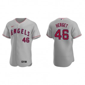 Men's Jimmy Herget Los Angeles Angels Gray Authentic Road Jersey