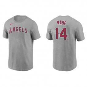 Men's Tyler Wade Los Angeles Angels Gray Name & Number Nike T-Shirt