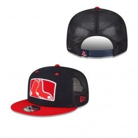 Men's Boston Red Sox Navy Red Logo Zoom Trucker 9FIFTY Snapback Hat