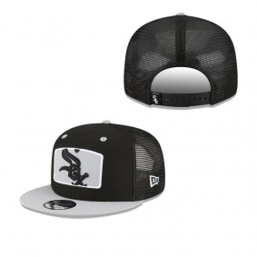 Men's Chicago White Sox Black Gray Logo Zoom Trucker 9FIFTY Snapback Hat