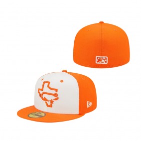 Men's Corpus Christi Hooks New Era White Orange Theme Night 59FIFTY Fitted Hat