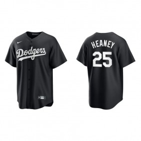 Men's Andrew Heaney Los Angeles Dodgers Black White Replica Official Jersey