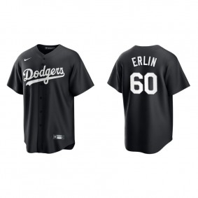 Men's Robbie Erlin Los Angeles Dodgers Black White Replica Official Jersey