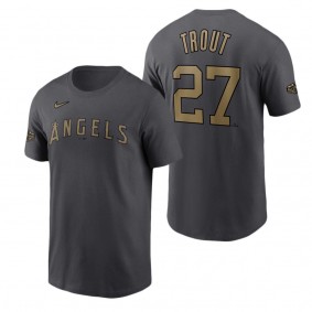 Los Angeles Angels Mike Trout Charcoal 2022 MLB All-Star Game Name & Number T-Shirt