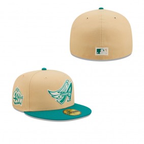 Men's Los Angeles Angels Natural Teal Mango Forest 59FIFTY fitted hat