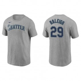 Men's Cal Raleigh Seattle Mariners Gray Name & Number Nike T-Shirt