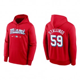 Men's Jacob Stallings Miami Marlins Red 2021 City Connect Therma Hoodie
