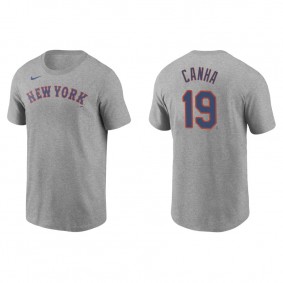 Men's Mark Canha New York Mets Gray Name & Number Nike T-Shirt
