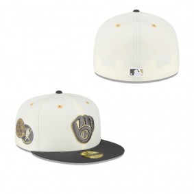Men's Milwaukee Brewers Cream Charcoal 1975 MLB All-Star Game Chrome 59FIFTY Fitted Hat
