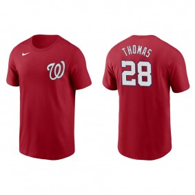 Men's Lane Thomas Washington Nationals Red Name & Number Nike T-Shirt