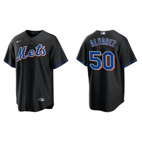 Men's New York Mets Francisco Alvarez Black Replica Alternate Jersey