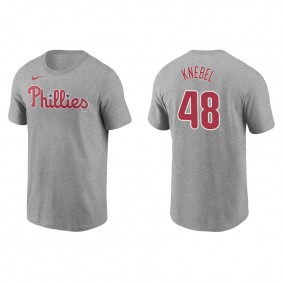 Men's Corey Knebel Philadelphia Phillies Gray Name & Number Nike T-Shirt
