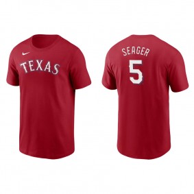 Men's Corey Seager Texas Rangers Red Name & Number Nike T-Shirt