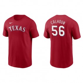 Men's Kole Calhoun Texas Rangers Red Name & Number Nike T-Shirt