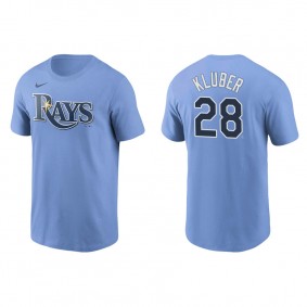 Men's Corey Kluber Tampa Bay Rays Light Blue Name & Number Nike T-Shirt