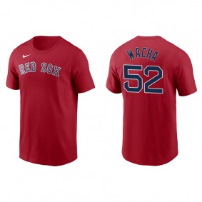 Men's Michael Wacha Boston Red Sox Red Name & Number Nike T-Shirt