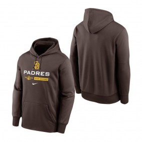 Men's San Diego Padres Brown 2022 Postseason Authentic Collection Dugout Pullover Hoodie