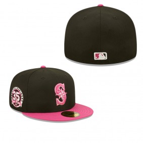 Men's Seattle Mariners Black Pink 35th Anniversary Passion 59FIFTY Fitted Hat